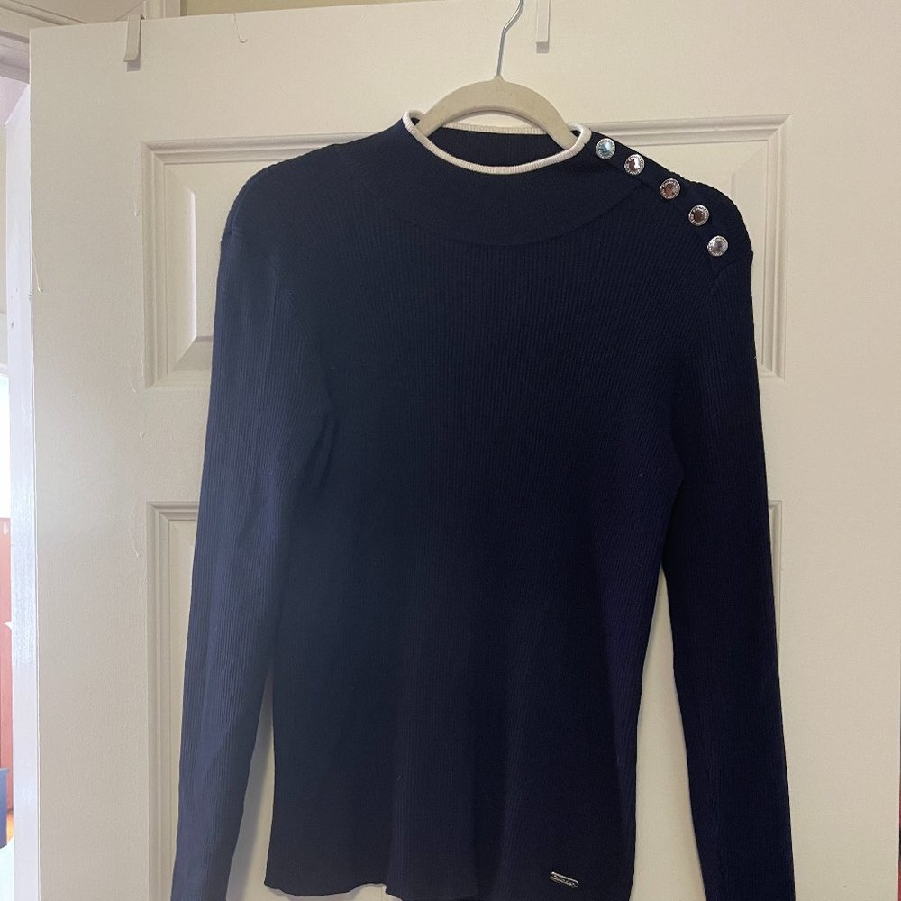Calvin Klein Women's Blue Turtleneck Sweater